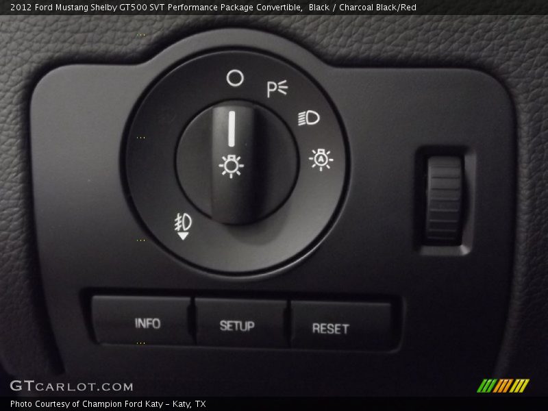 Controls of 2012 Mustang Shelby GT500 SVT Performance Package Convertible