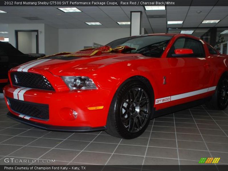 Race Red / Charcoal Black/White 2012 Ford Mustang Shelby GT500 SVT Performance Package Coupe