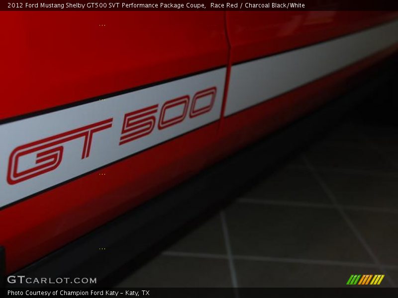 Race Red / Charcoal Black/White 2012 Ford Mustang Shelby GT500 SVT Performance Package Coupe