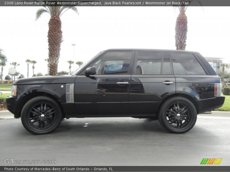 Java Black Pearlescent / Westminster Jet Black/Tan 2008 Land Rover Range Rover Westminster Supercharged