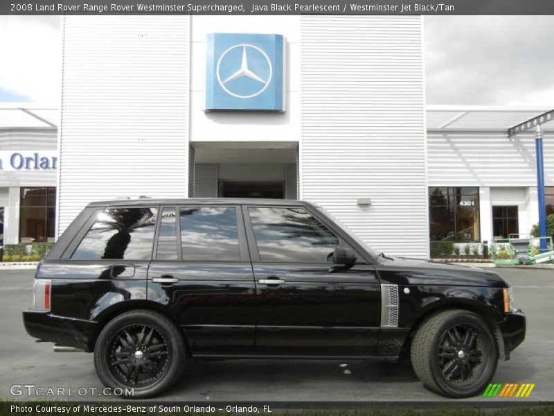 Java Black Pearlescent / Westminster Jet Black/Tan 2008 Land Rover Range Rover Westminster Supercharged