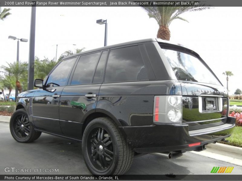 Java Black Pearlescent / Westminster Jet Black/Tan 2008 Land Rover Range Rover Westminster Supercharged