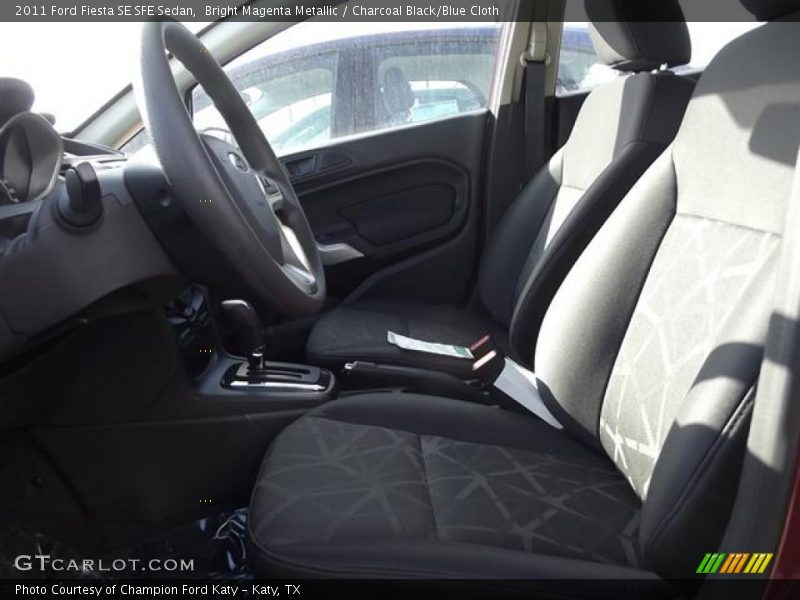 Bright Magenta Metallic / Charcoal Black/Blue Cloth 2011 Ford Fiesta SE SFE Sedan