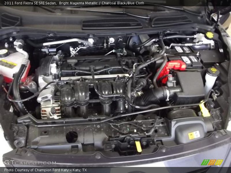 Bright Magenta Metallic / Charcoal Black/Blue Cloth 2011 Ford Fiesta SE SFE Sedan
