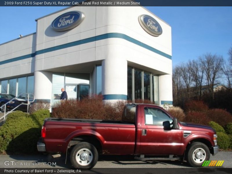 Royal Red Metallic / Medium Stone 2009 Ford F250 Super Duty XL Regular Cab