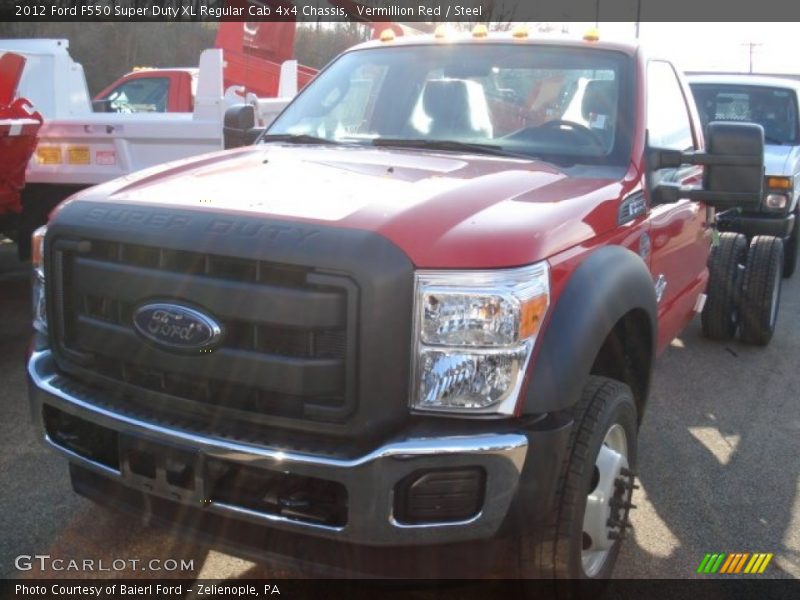 Vermillion Red / Steel 2012 Ford F550 Super Duty XL Regular Cab 4x4 Chassis