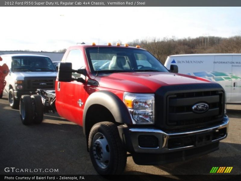 Vermillion Red / Steel 2012 Ford F550 Super Duty XL Regular Cab 4x4 Chassis