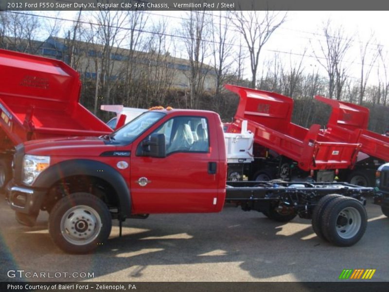 Vermillion Red / Steel 2012 Ford F550 Super Duty XL Regular Cab 4x4 Chassis