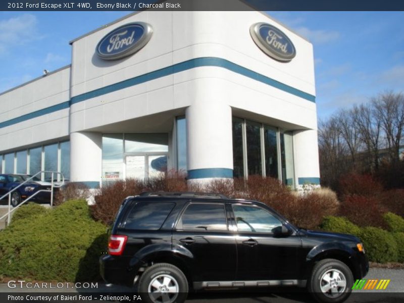 Ebony Black / Charcoal Black 2012 Ford Escape XLT 4WD