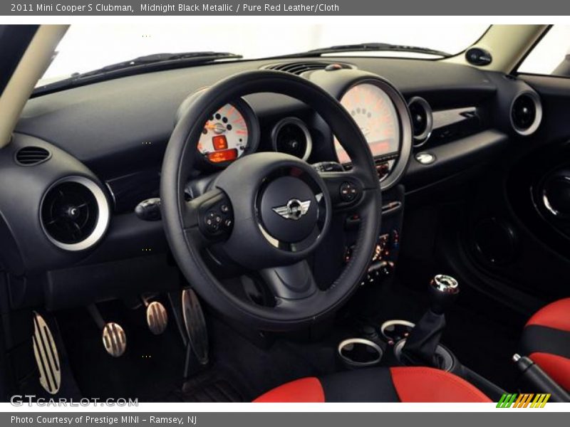 Midnight Black Metallic / Pure Red Leather/Cloth 2011 Mini Cooper S Clubman