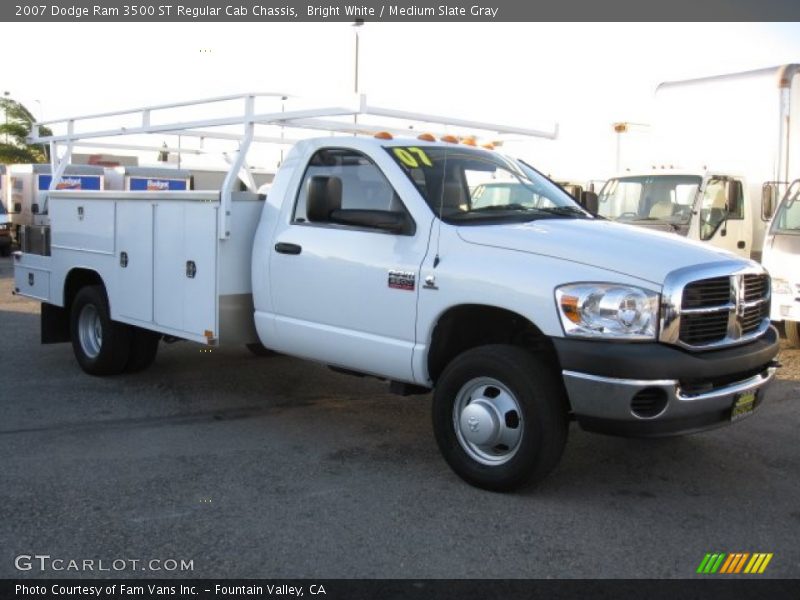 Bright White / Medium Slate Gray 2007 Dodge Ram 3500 ST Regular Cab Chassis