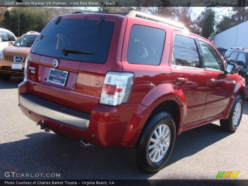Vivid Red Metallic / Black 2008 Mercury Mariner V6 Premier
