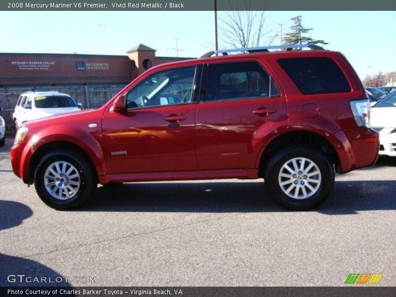 Vivid Red Metallic / Black 2008 Mercury Mariner V6 Premier