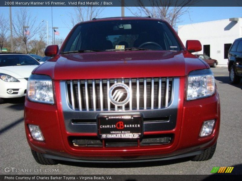 Vivid Red Metallic / Black 2008 Mercury Mariner V6 Premier