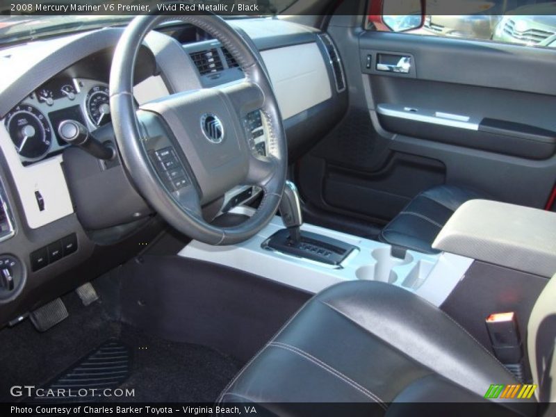 Vivid Red Metallic / Black 2008 Mercury Mariner V6 Premier