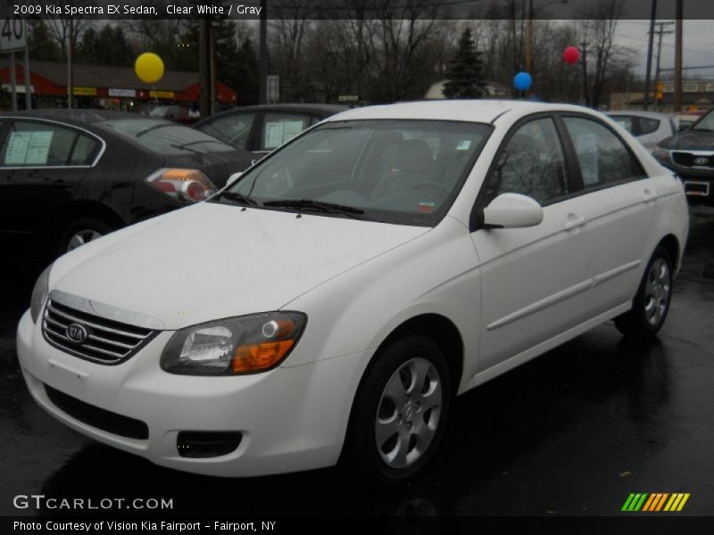 Clear White / Gray 2009 Kia Spectra EX Sedan
