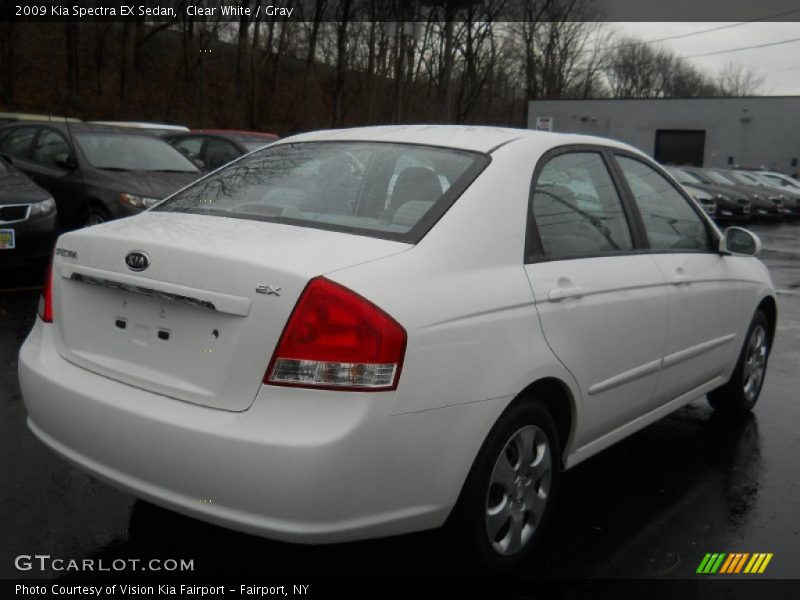 Clear White / Gray 2009 Kia Spectra EX Sedan