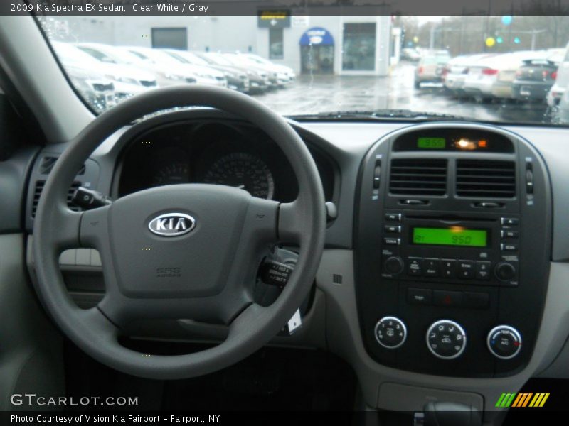 Clear White / Gray 2009 Kia Spectra EX Sedan