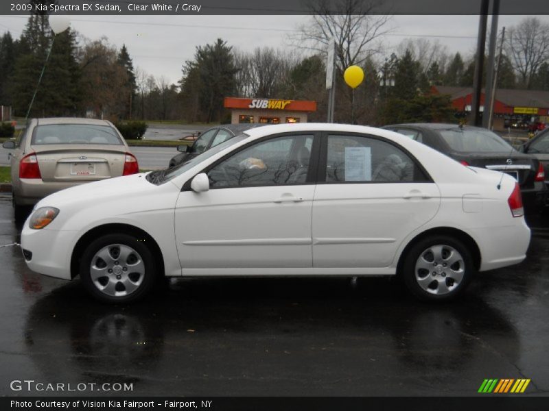 Clear White / Gray 2009 Kia Spectra EX Sedan