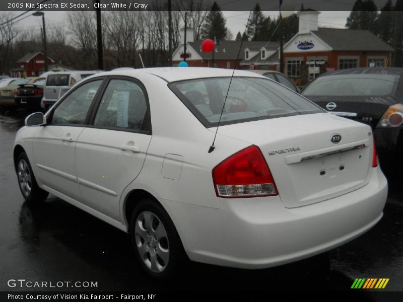 Clear White / Gray 2009 Kia Spectra EX Sedan