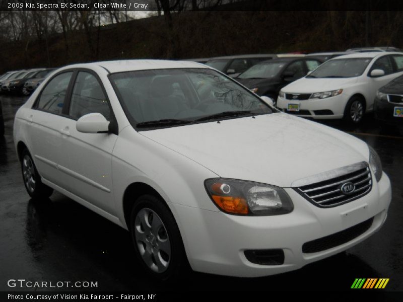 Clear White / Gray 2009 Kia Spectra EX Sedan