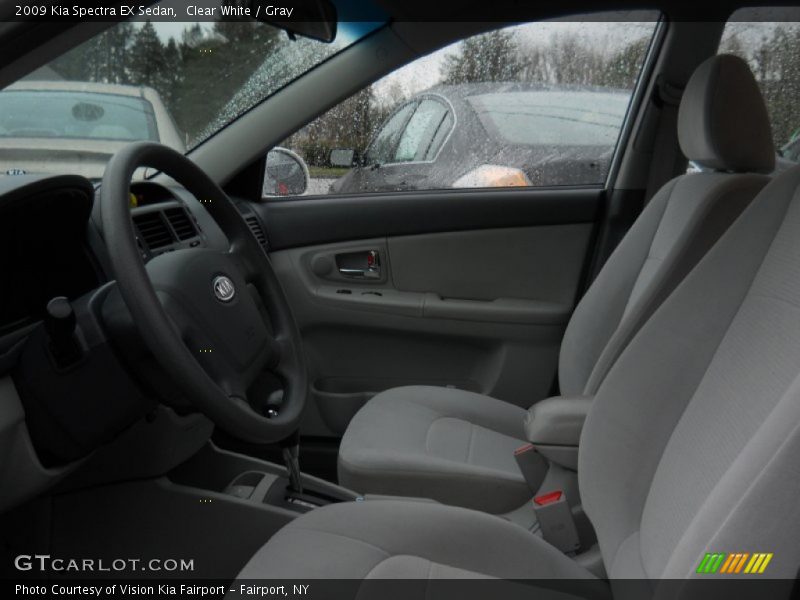 Clear White / Gray 2009 Kia Spectra EX Sedan