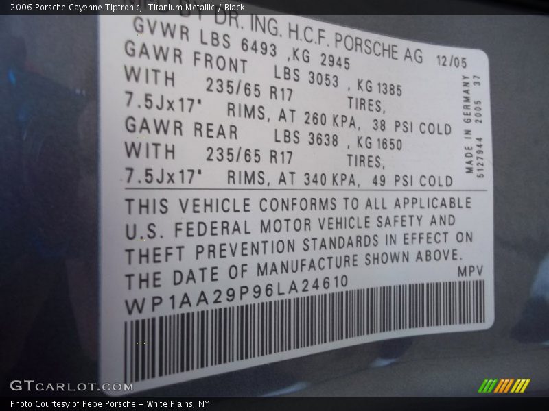Titanium Metallic / Black 2006 Porsche Cayenne Tiptronic