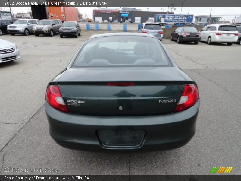 Shale Green Metallic / Dark Slate Gray 2002 Dodge Neon