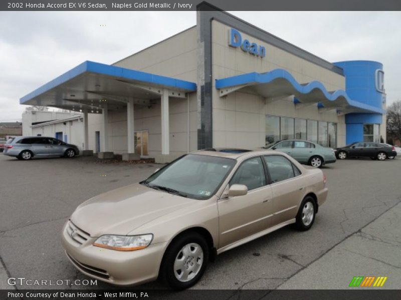 Naples Gold Metallic / Ivory 2002 Honda Accord EX V6 Sedan