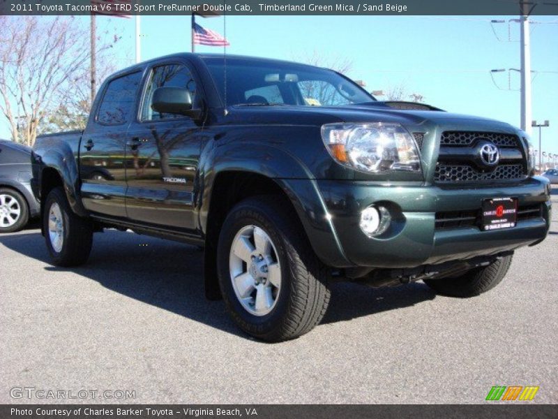 Timberland Green Mica / Sand Beige 2011 Toyota Tacoma V6 TRD Sport PreRunner Double Cab