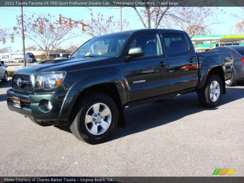 Timberland Green Mica / Sand Beige 2011 Toyota Tacoma V6 TRD Sport PreRunner Double Cab