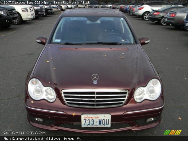 Barolo Red Metallic / Black 2007 Mercedes-Benz C 230 Sport