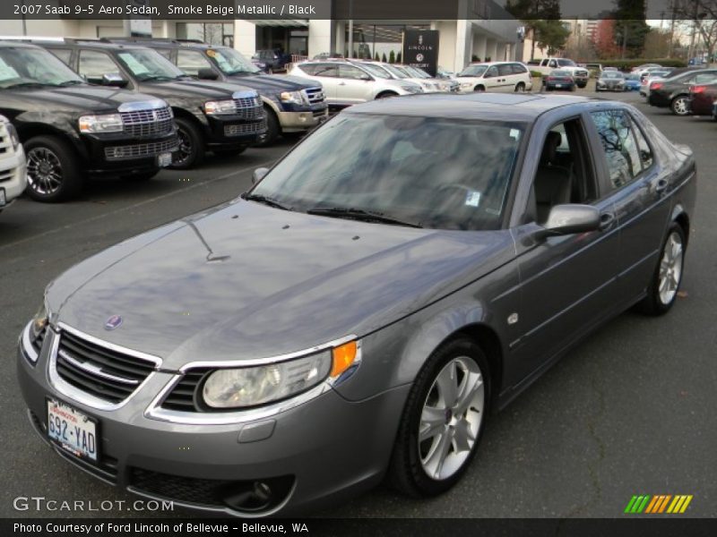 Smoke Beige Metallic / Black 2007 Saab 9-5 Aero Sedan
