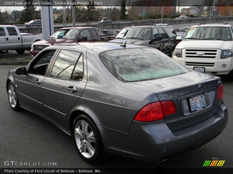 Smoke Beige Metallic / Black 2007 Saab 9-5 Aero Sedan