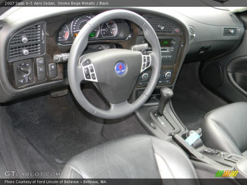 Smoke Beige Metallic / Black 2007 Saab 9-5 Aero Sedan