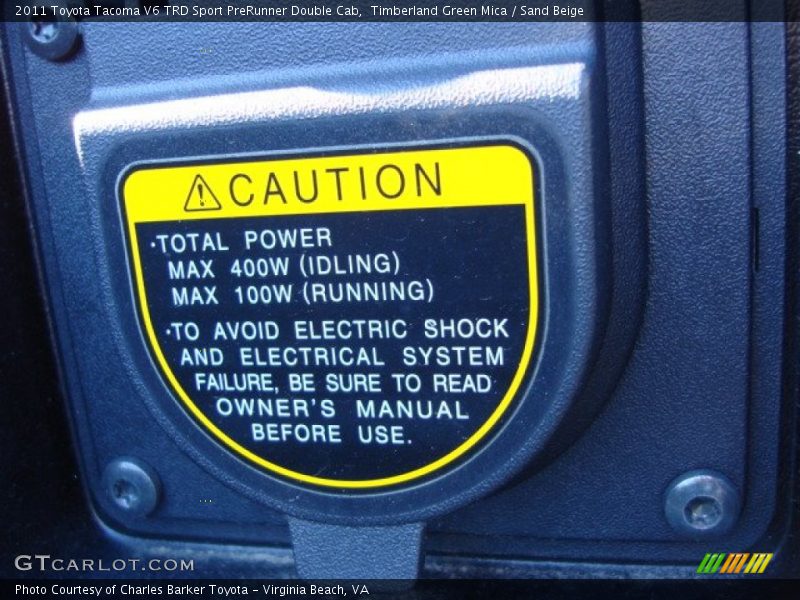 Timberland Green Mica / Sand Beige 2011 Toyota Tacoma V6 TRD Sport PreRunner Double Cab