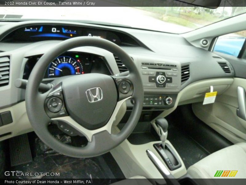 Taffeta White / Gray 2012 Honda Civic EX Coupe