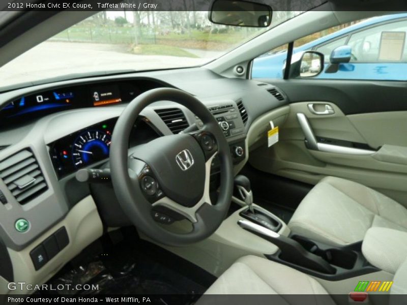 Taffeta White / Gray 2012 Honda Civic EX Coupe