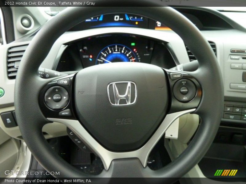 Taffeta White / Gray 2012 Honda Civic EX Coupe