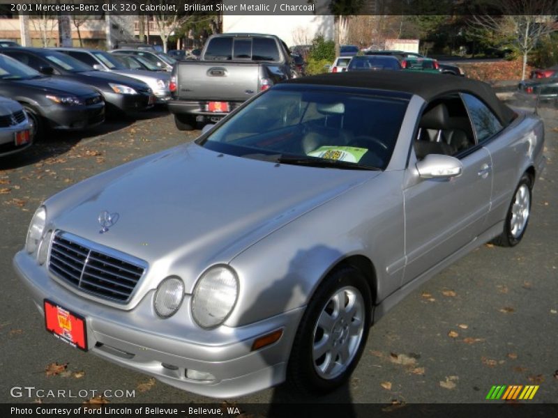 Brilliant Silver Metallic / Charcoal 2001 Mercedes-Benz CLK 320 Cabriolet