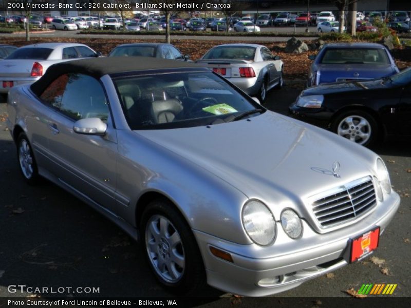 Brilliant Silver Metallic / Charcoal 2001 Mercedes-Benz CLK 320 Cabriolet