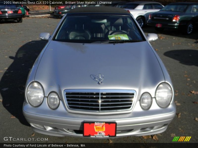 Brilliant Silver Metallic / Charcoal 2001 Mercedes-Benz CLK 320 Cabriolet