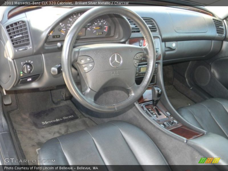Brilliant Silver Metallic / Charcoal 2001 Mercedes-Benz CLK 320 Cabriolet