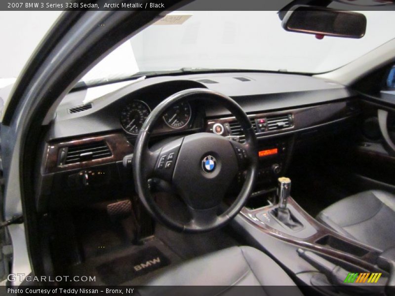 Arctic Metallic / Black 2007 BMW 3 Series 328i Sedan