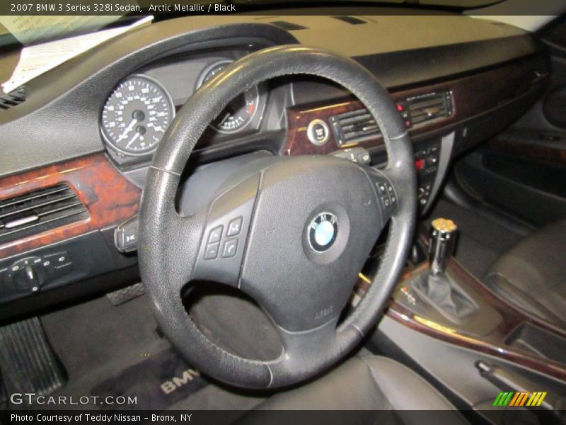Arctic Metallic / Black 2007 BMW 3 Series 328i Sedan