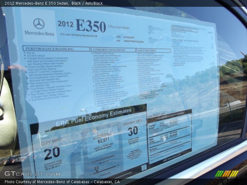 Black / Ash/Black 2012 Mercedes-Benz E 350 Sedan