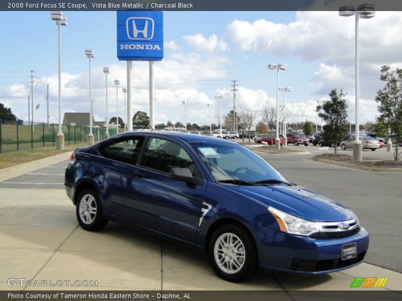 Vista Blue Metallic / Charcoal Black 2008 Ford Focus SE Coupe