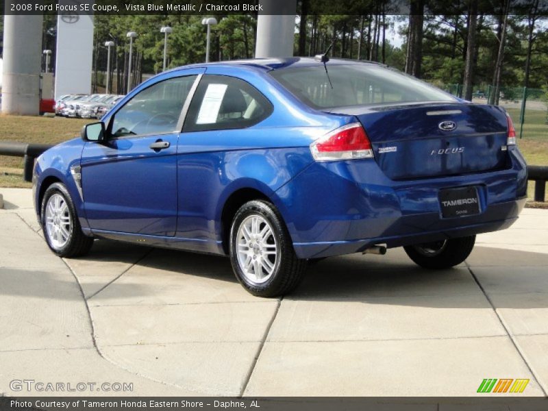 Vista Blue Metallic / Charcoal Black 2008 Ford Focus SE Coupe