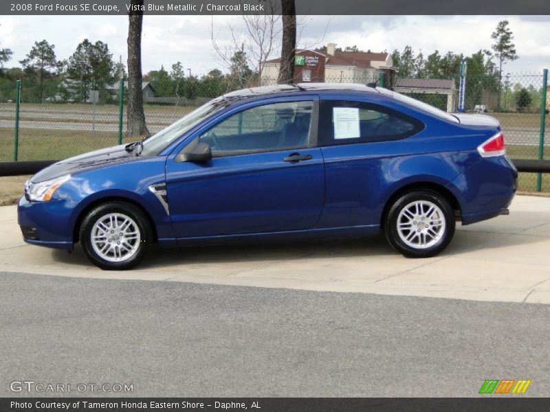 Vista Blue Metallic / Charcoal Black 2008 Ford Focus SE Coupe