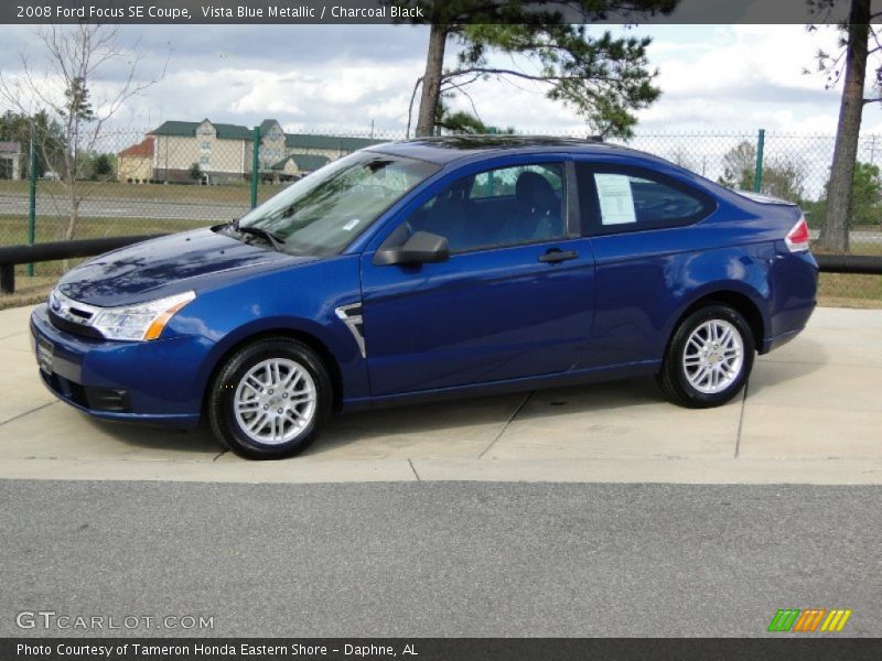 Vista Blue Metallic / Charcoal Black 2008 Ford Focus SE Coupe